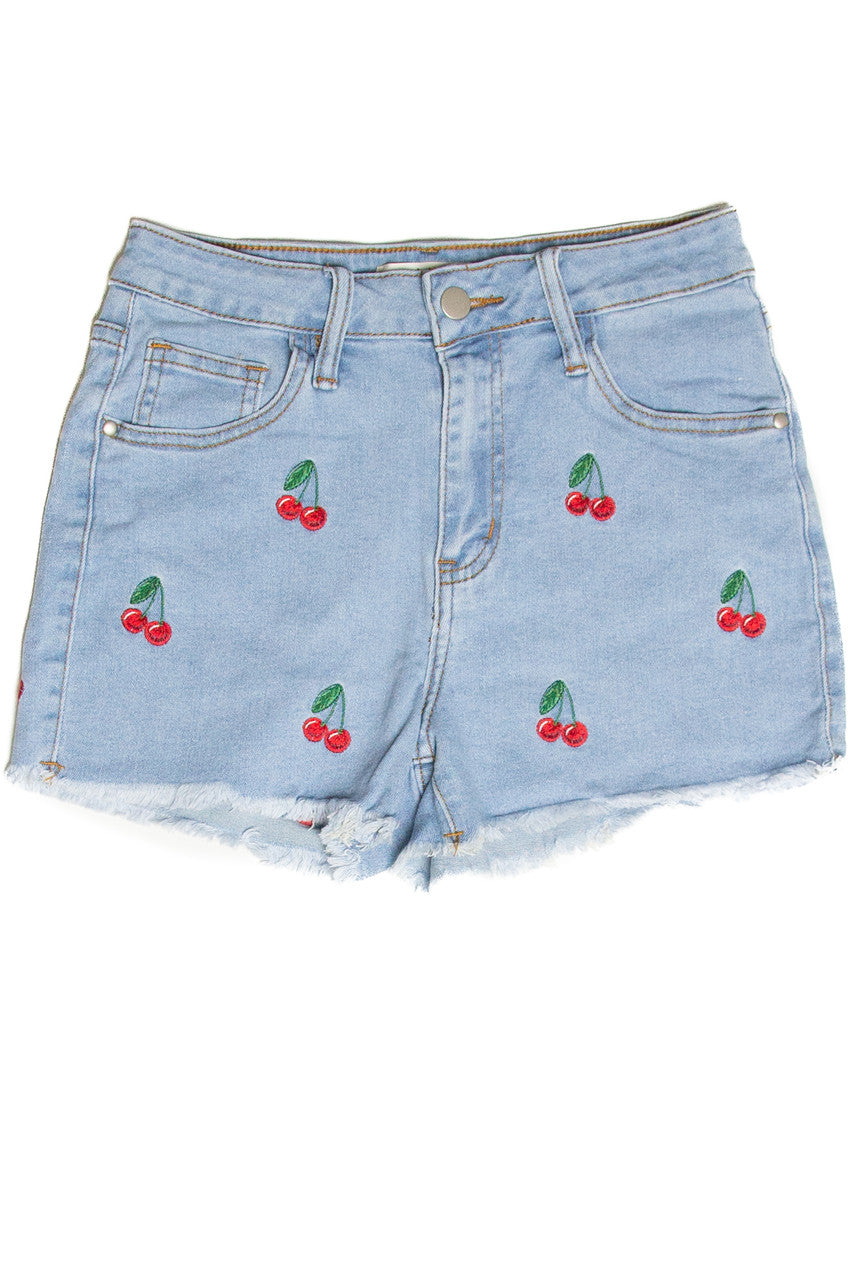Embroidered Cherry Cut Offs