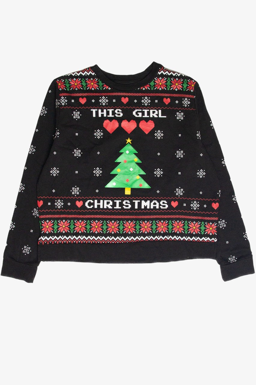 Black "This Girl Loves Christmas" Holiday Sweatshirt