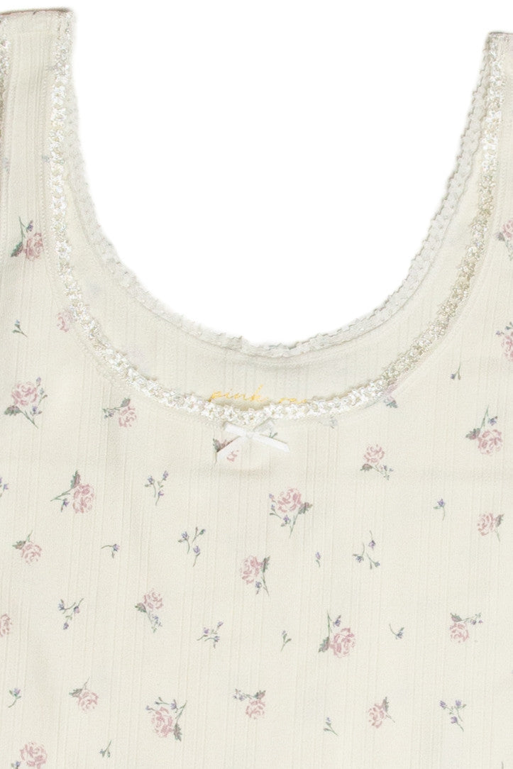 Ditsy Floral Tank W/ Bow