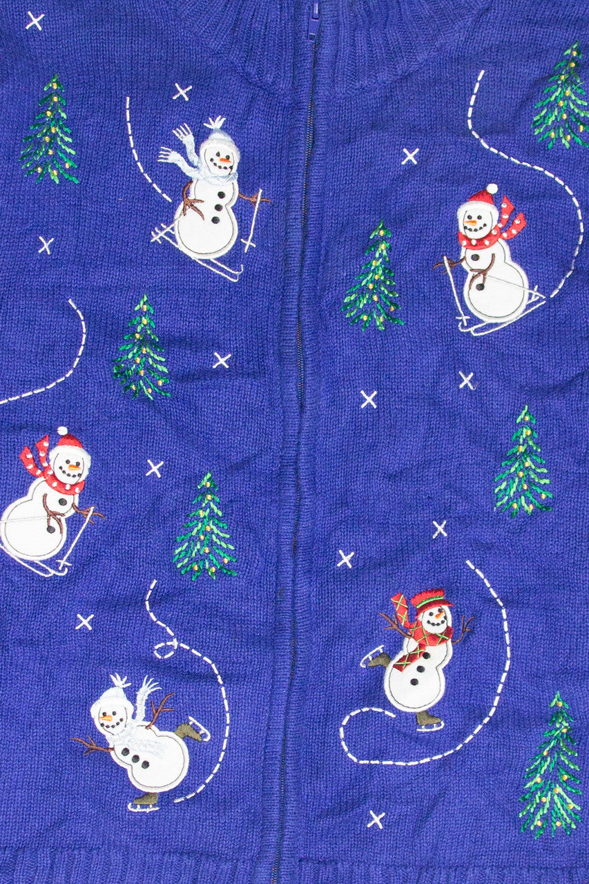Vintage Blue Ugly Christmas Cardigan 63094