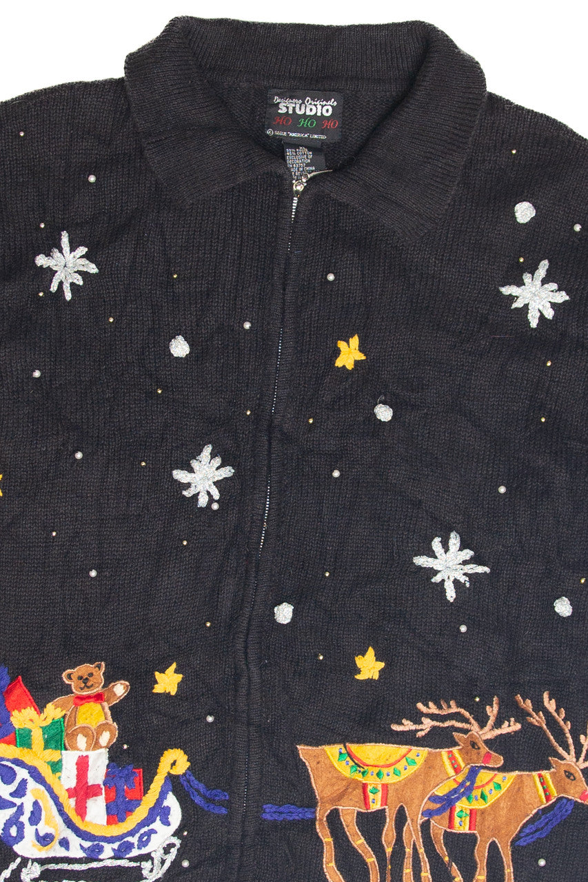 Vintage Black Ugly Christmas Cardigan 63153