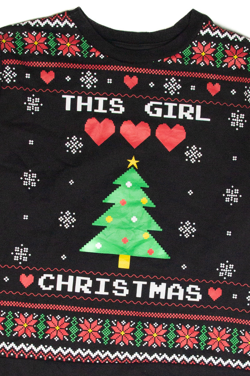 Black "This Girl Loves Christmas" Holiday Sweatshirt
