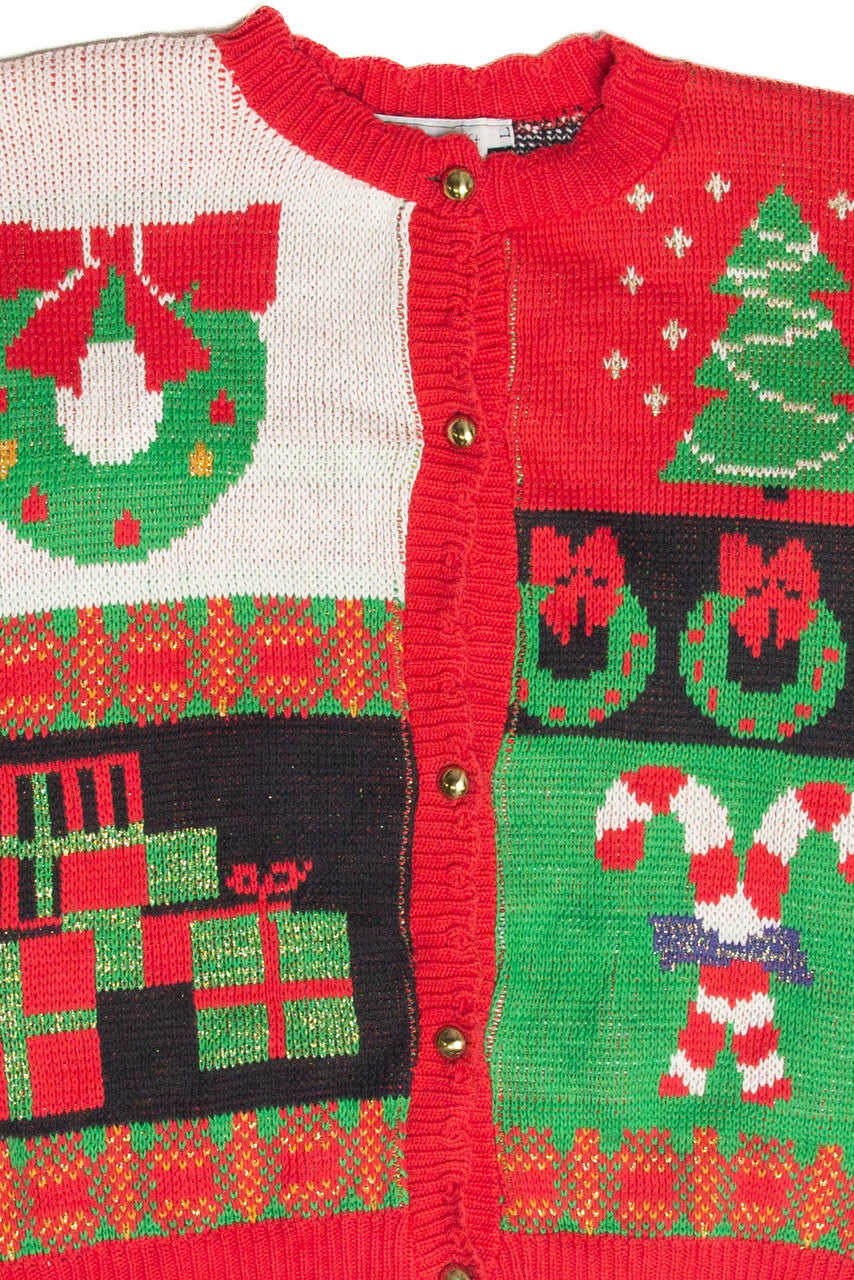 Vintage Red Ugly Christmas Cardigan 63363