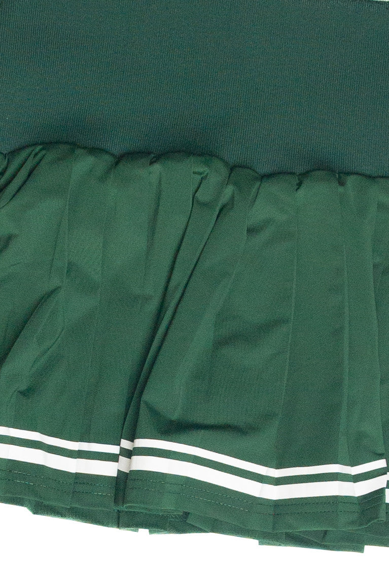 Stripe Hem Pleated Skirt