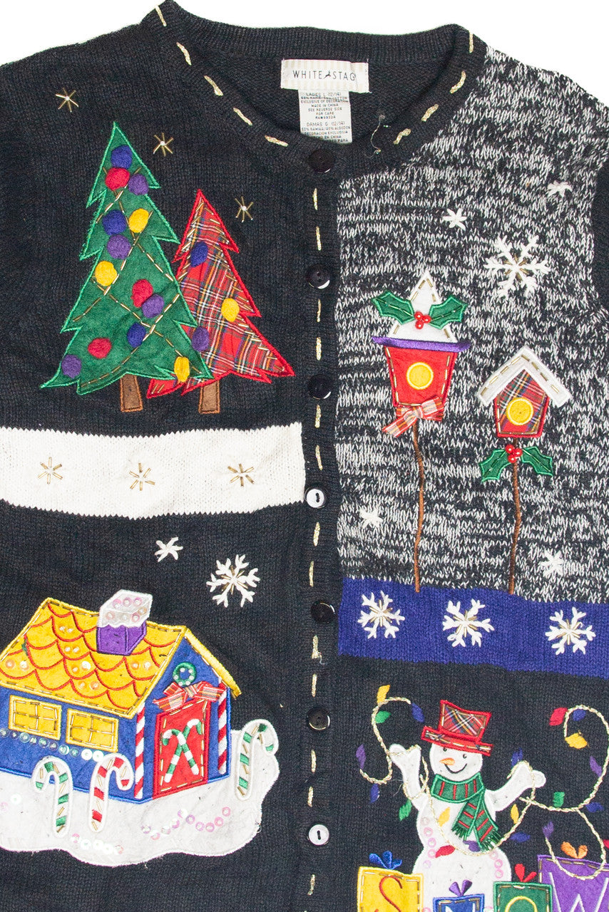 Vintage Black Ugly Christmas Cardigan 63313