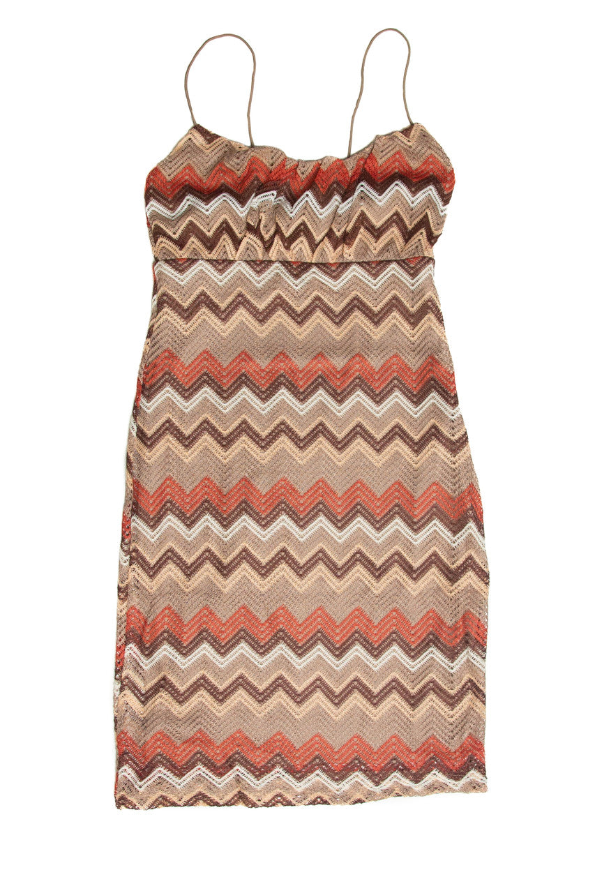 Chevron Crochet Mini Dress