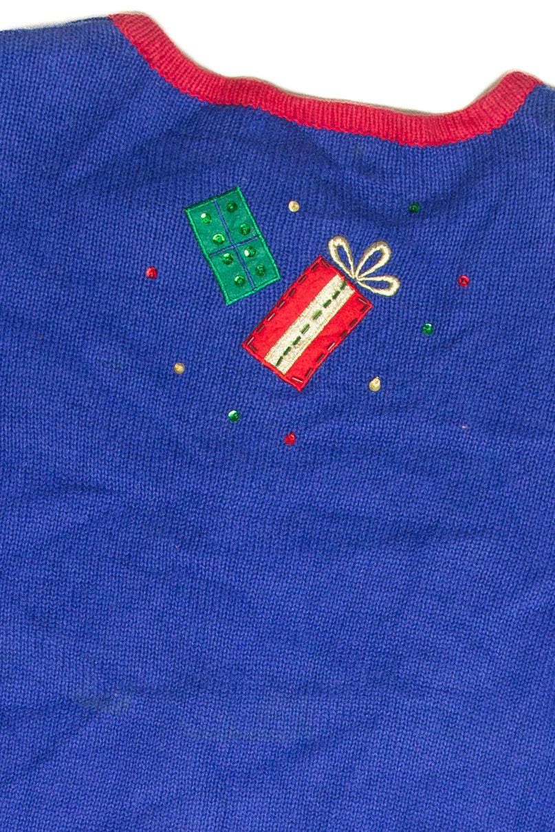 Vintage Blue Ugly Christmas Cardigan 62993