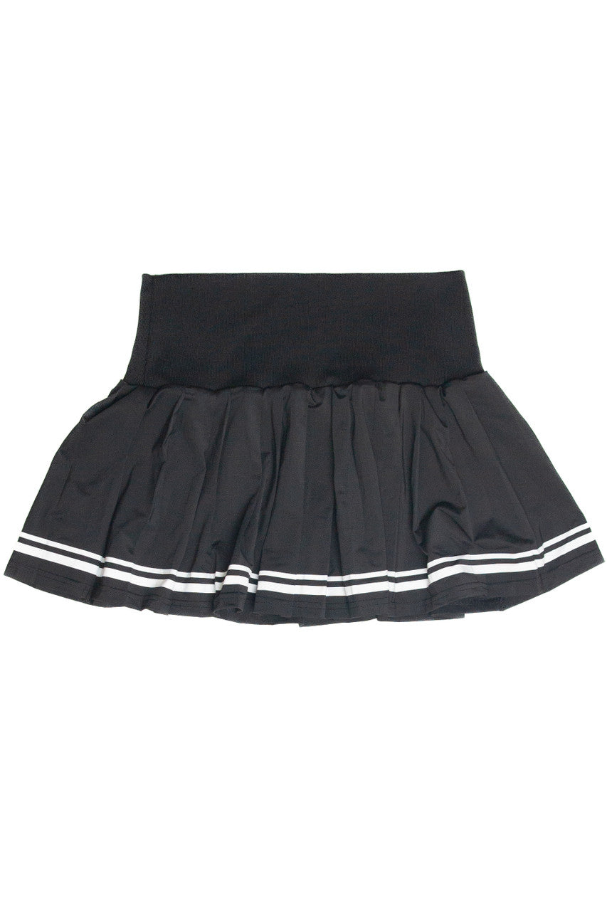 Stripe Hem Pleated Skirt
