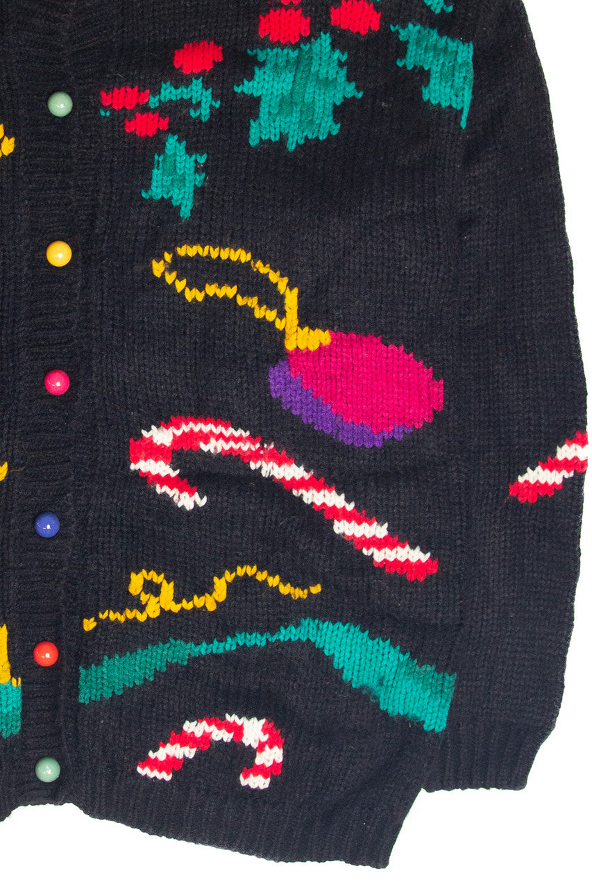 Vintage Black Ugly Christmas Cardigan 61787