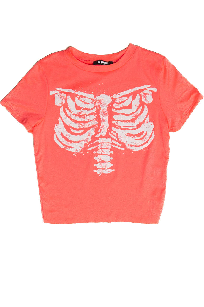 Neon Ribcage Crop T-Shirt