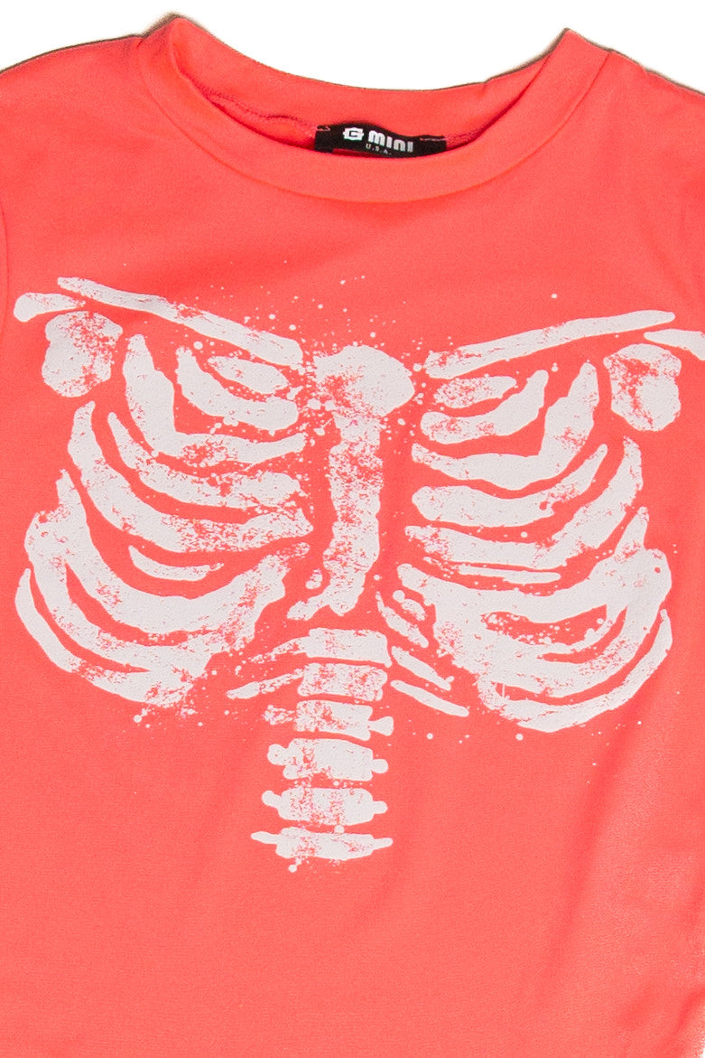 Neon Ribcage Crop T-Shirt