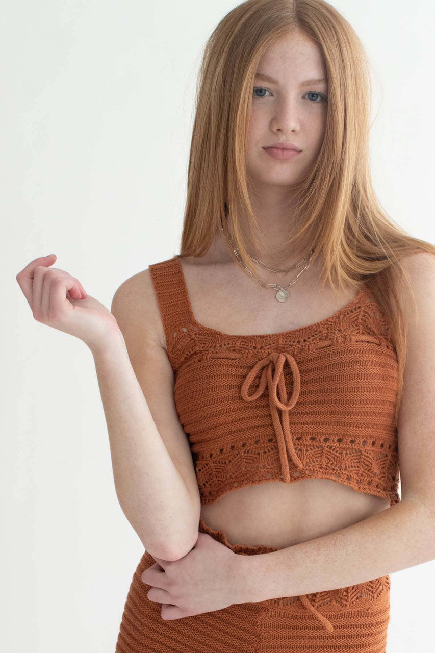 Adobe Pointelle Crochet Cami & Shorts Set