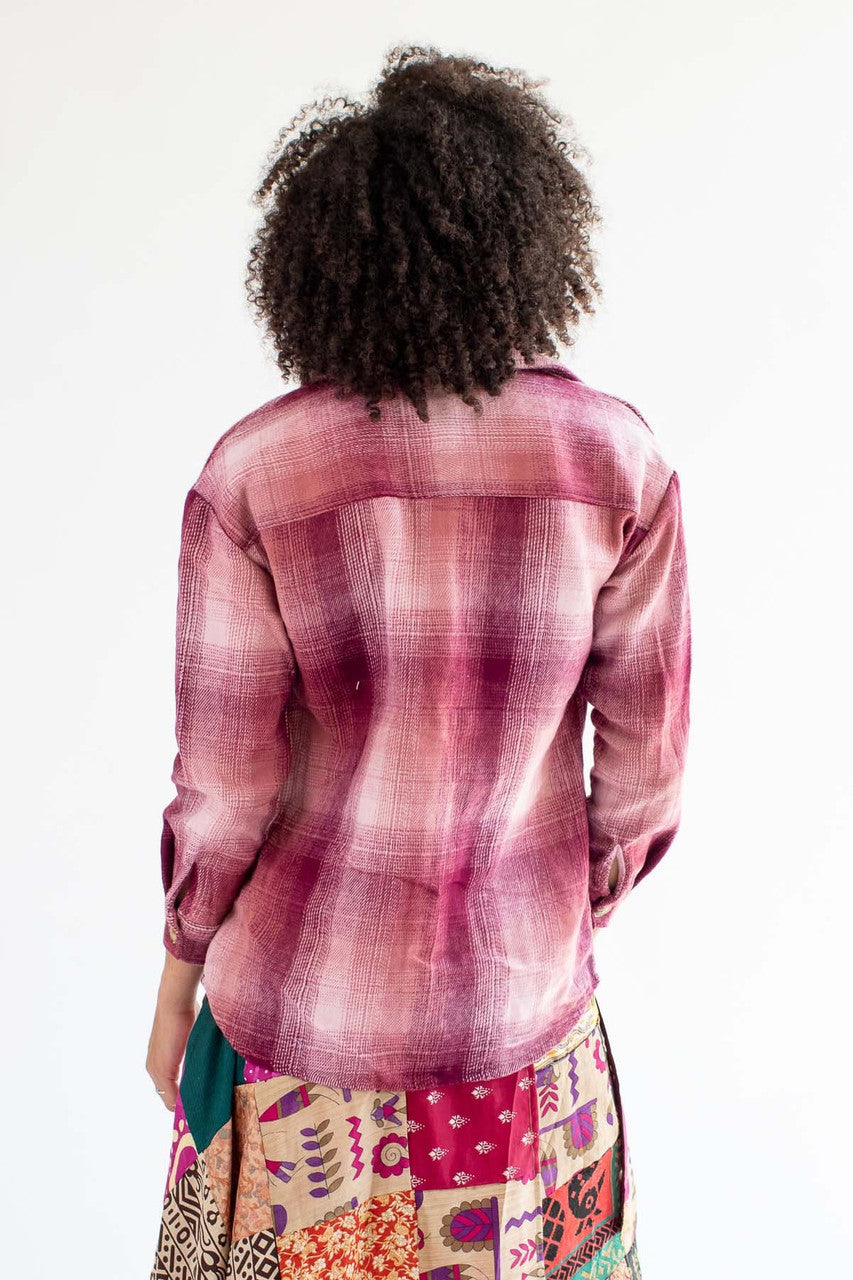 Apple Butter/Pink Oversized Plaid Shacket