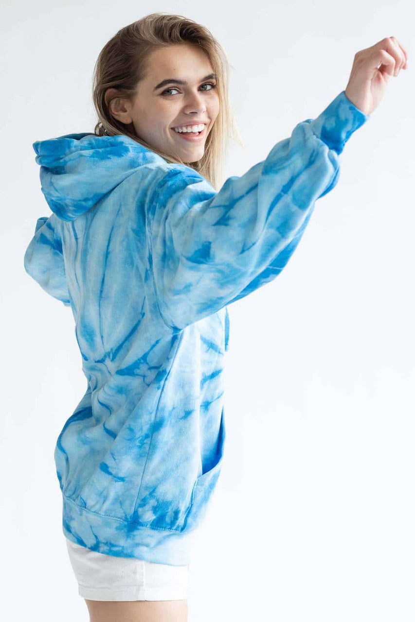 Baby Blue Tie Dye Hoodie 1