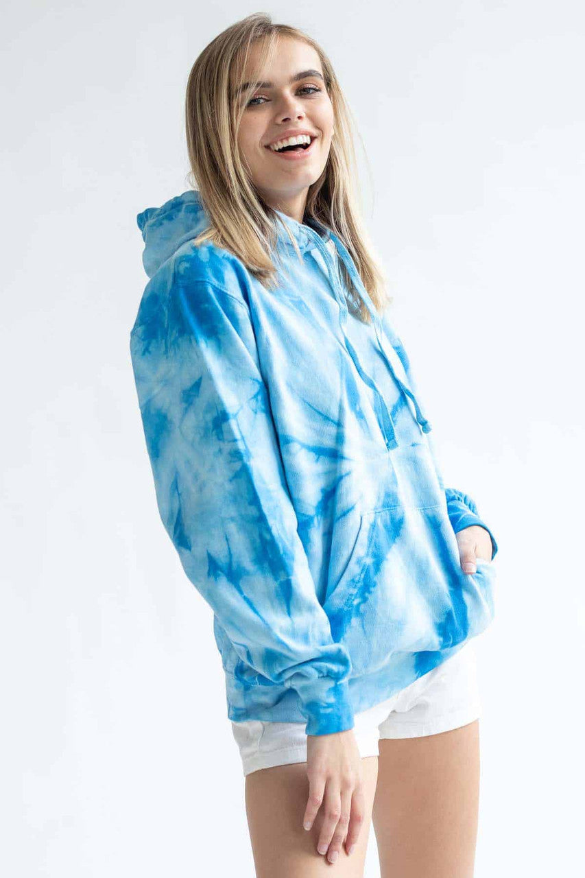 Baby Blue Tie Dye Hoodie 1