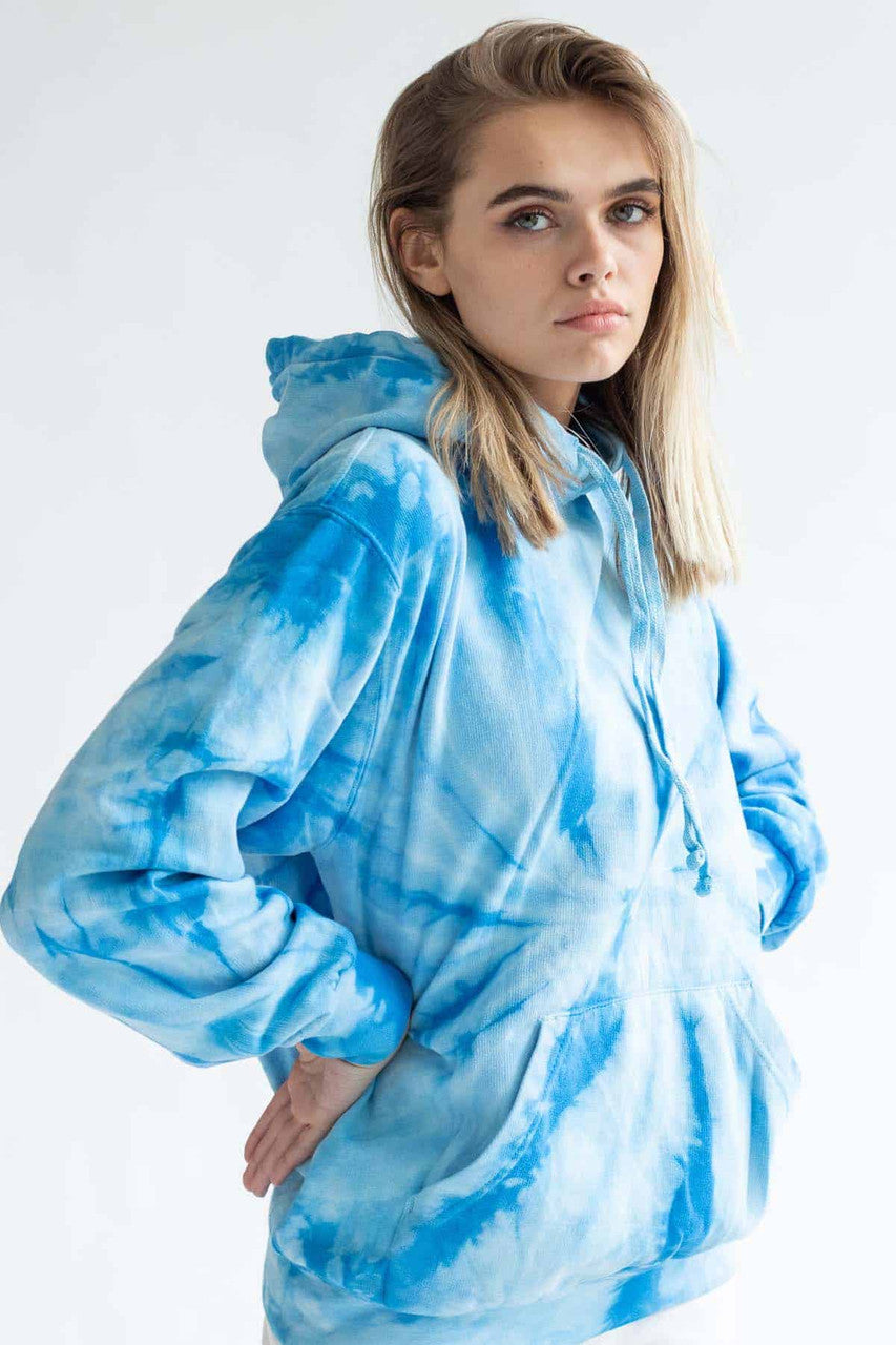 Baby Blue Tie Dye Hoodie 1