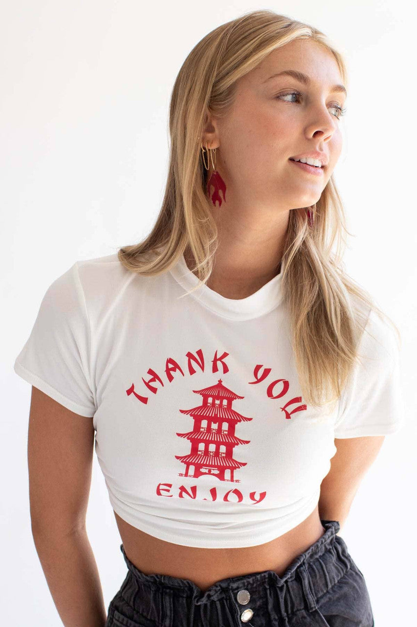 Backless Thank You Crop Top