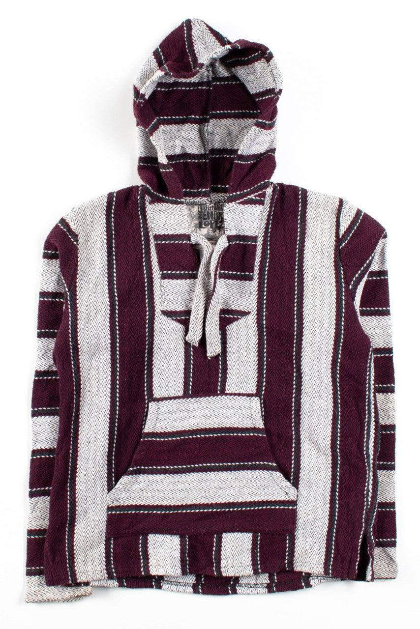 Burgundy Stripe Baja Hoodie