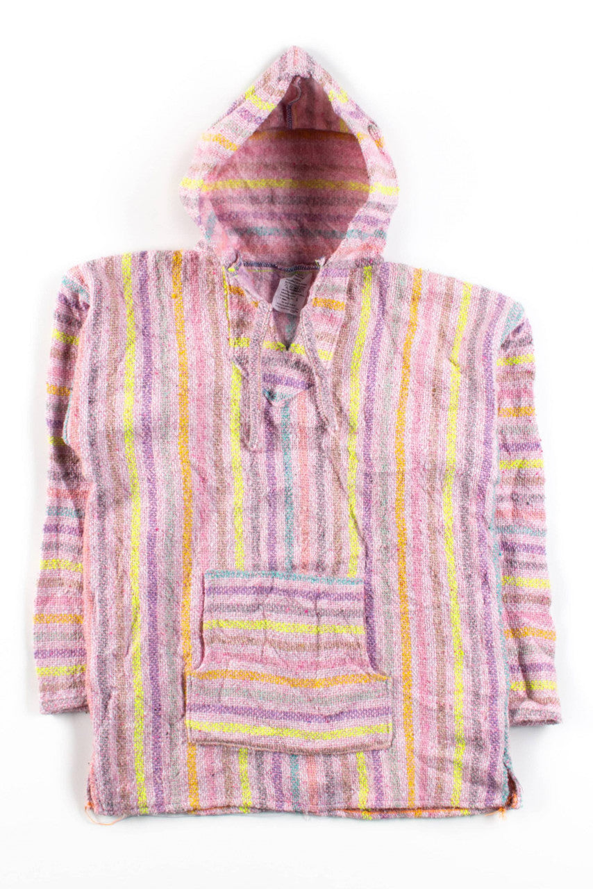 Vintage Pink Stripe Baja Hoodie