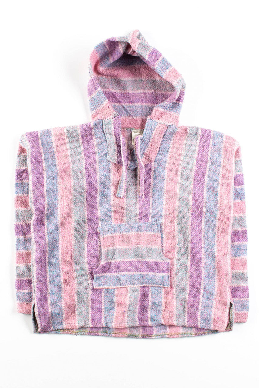 Vintage Pink Pastel Stripe Baja Hoodie