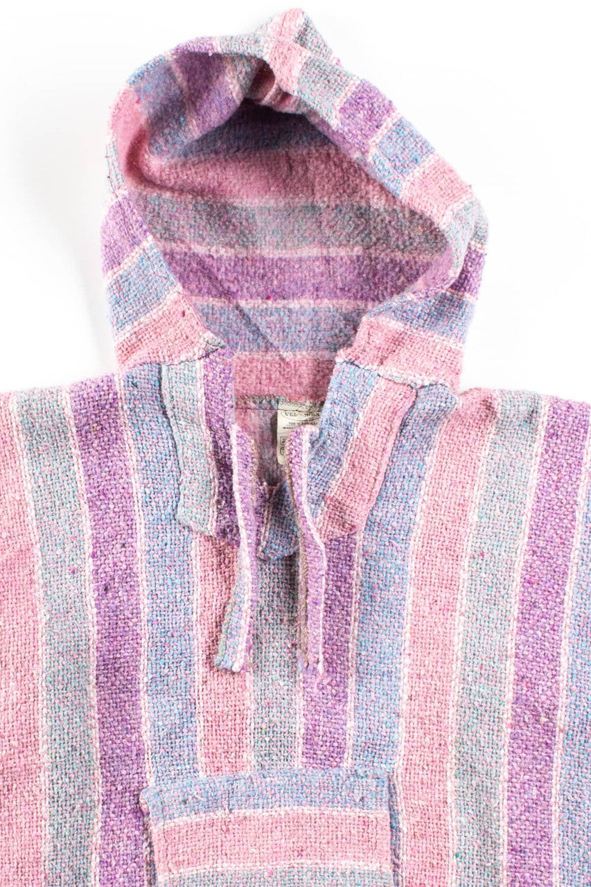 Vintage Pink Pastel Stripe Baja Hoodie