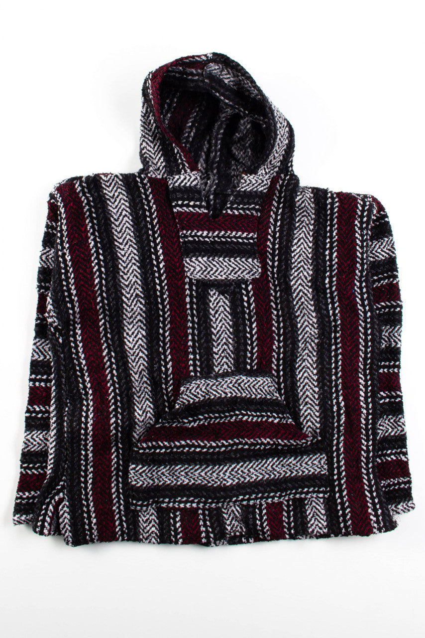 Recycled Black Burgundy Baja Hoodie 1