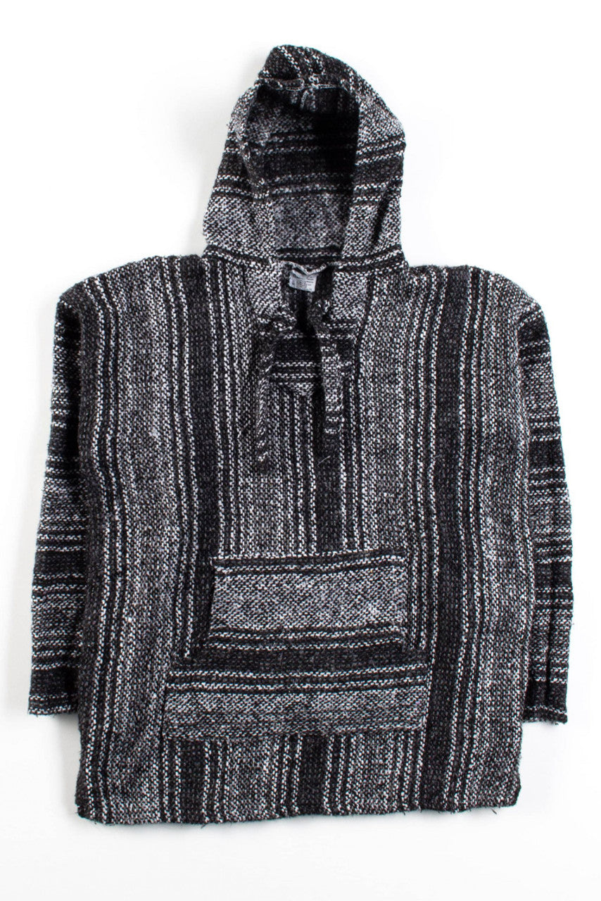 Vintage Gray Stripes Baja Hoodie