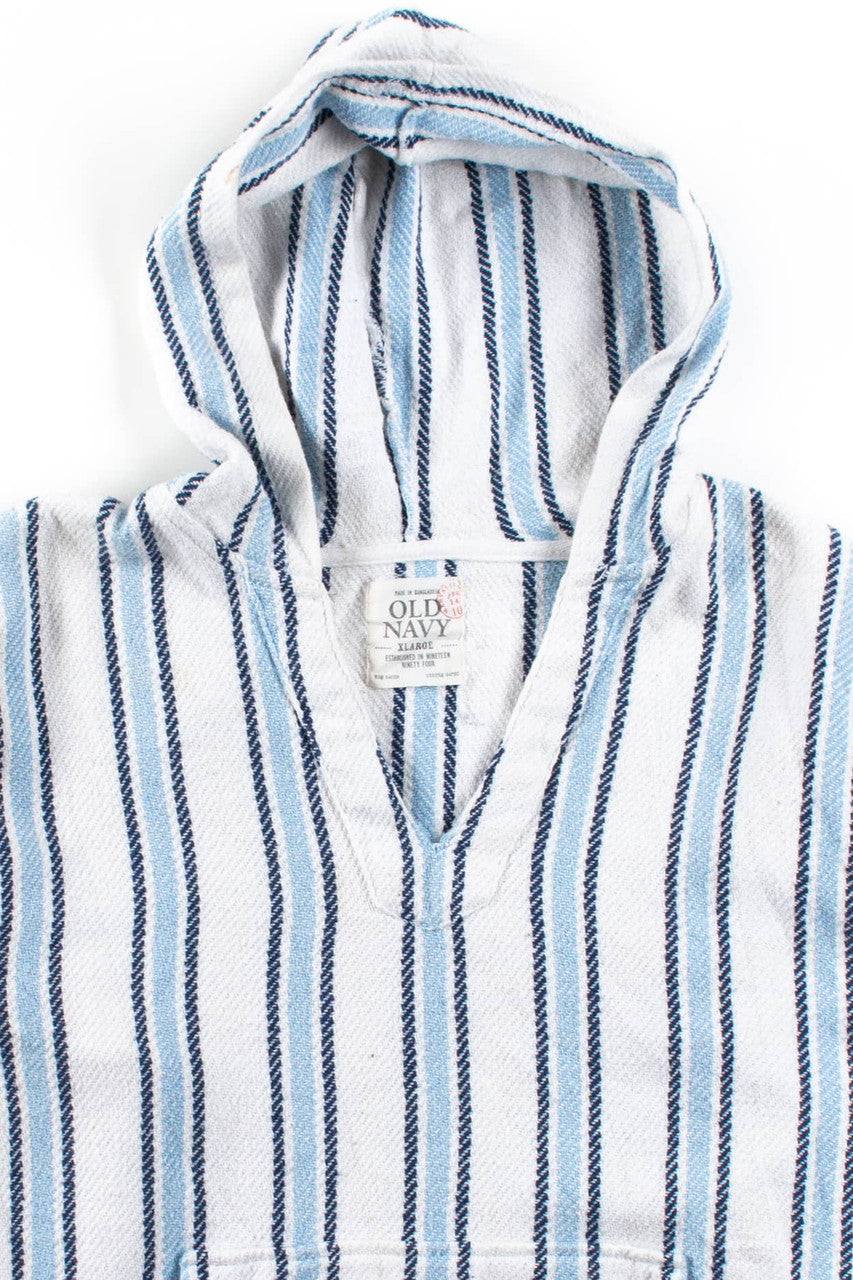 Blue Striped Old Navy Baja Hoodie