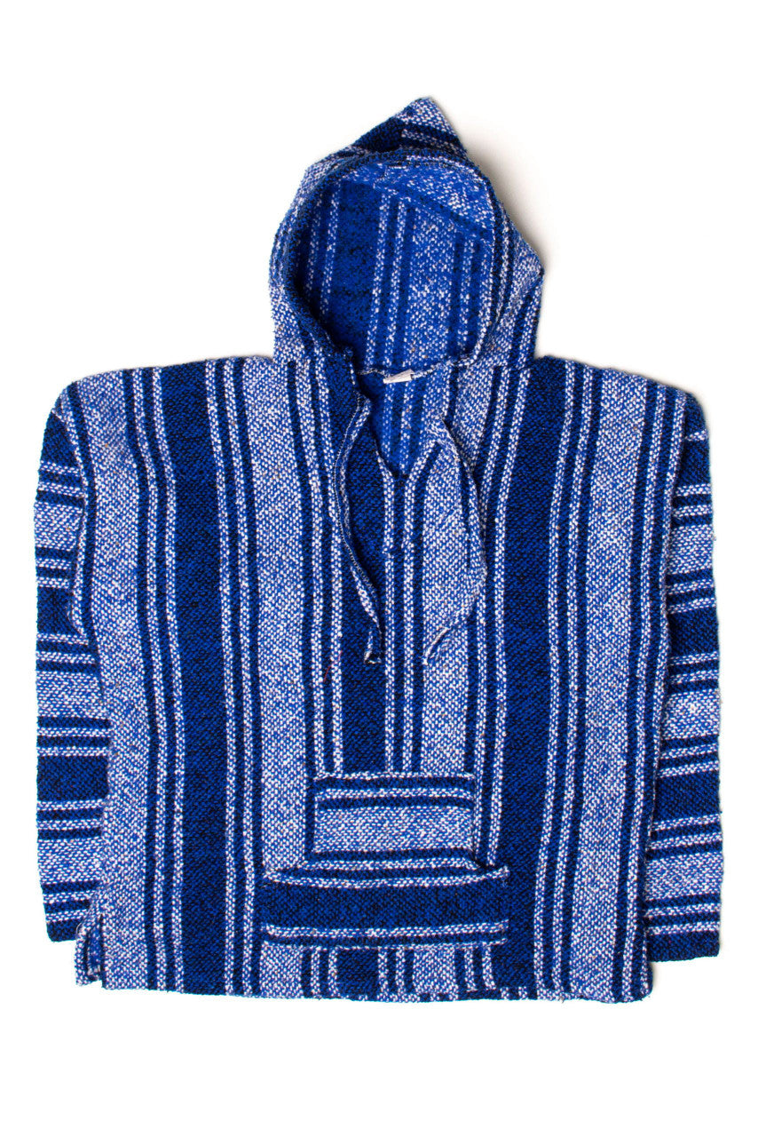 Vintage Blue Striped Baja Hoodie 3