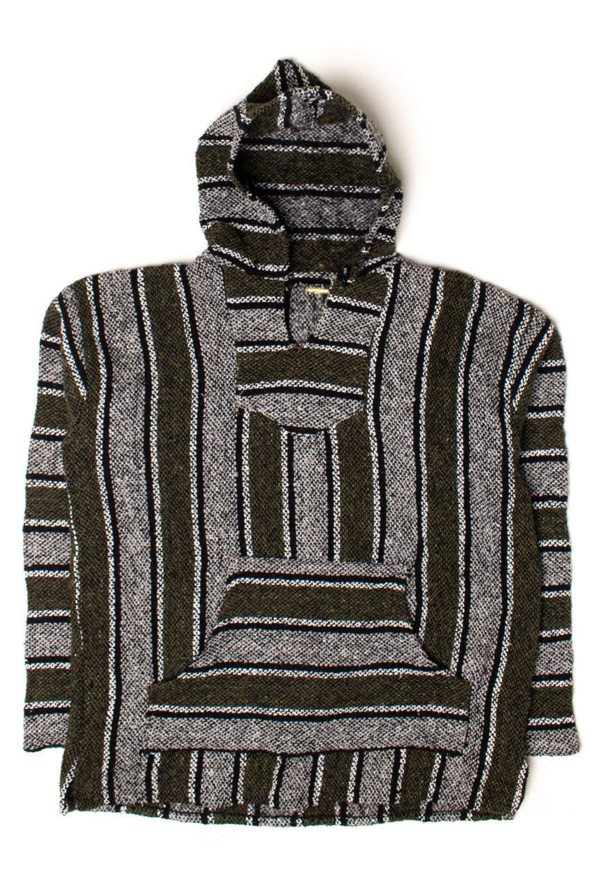 Vintage Olive Striped Baja Hoodie