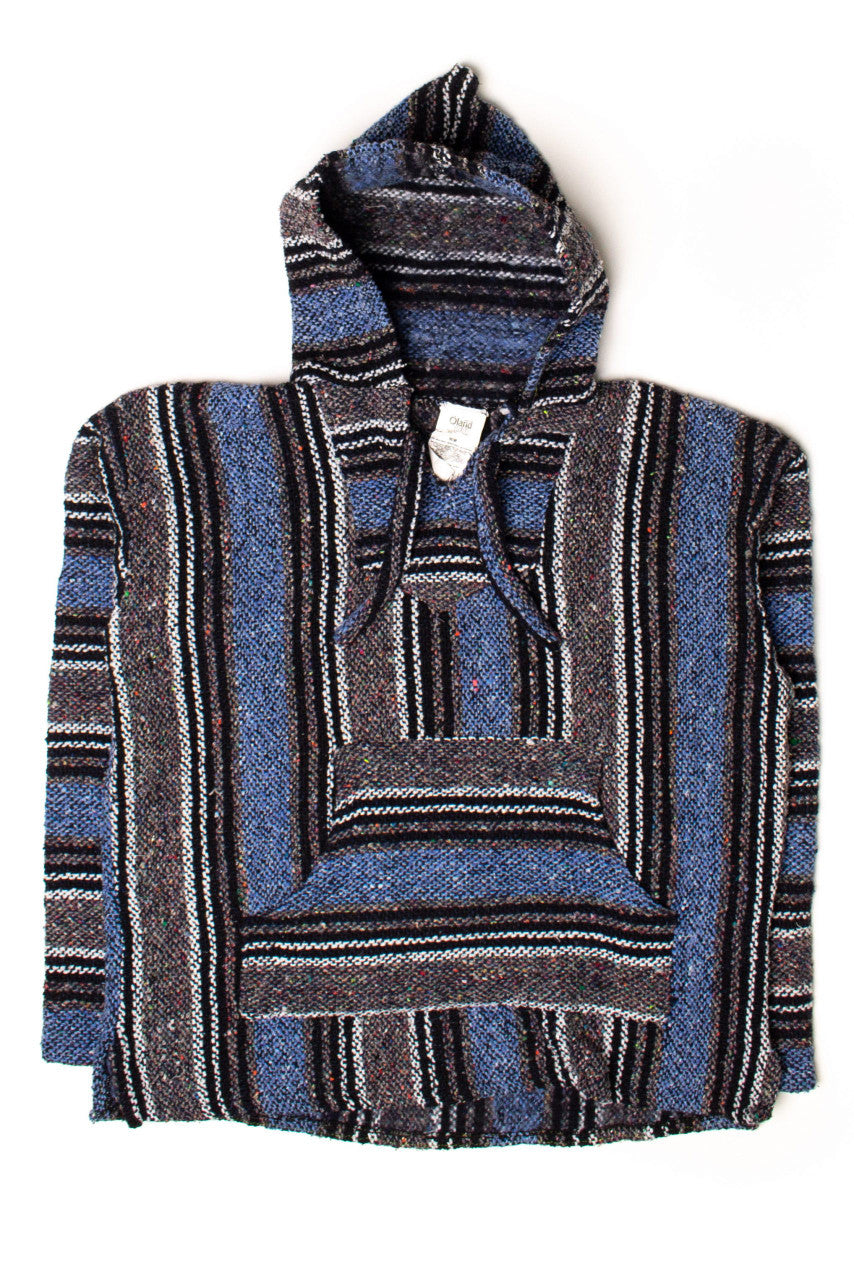 Vintage Blue & Gray Baja Hoodie 1