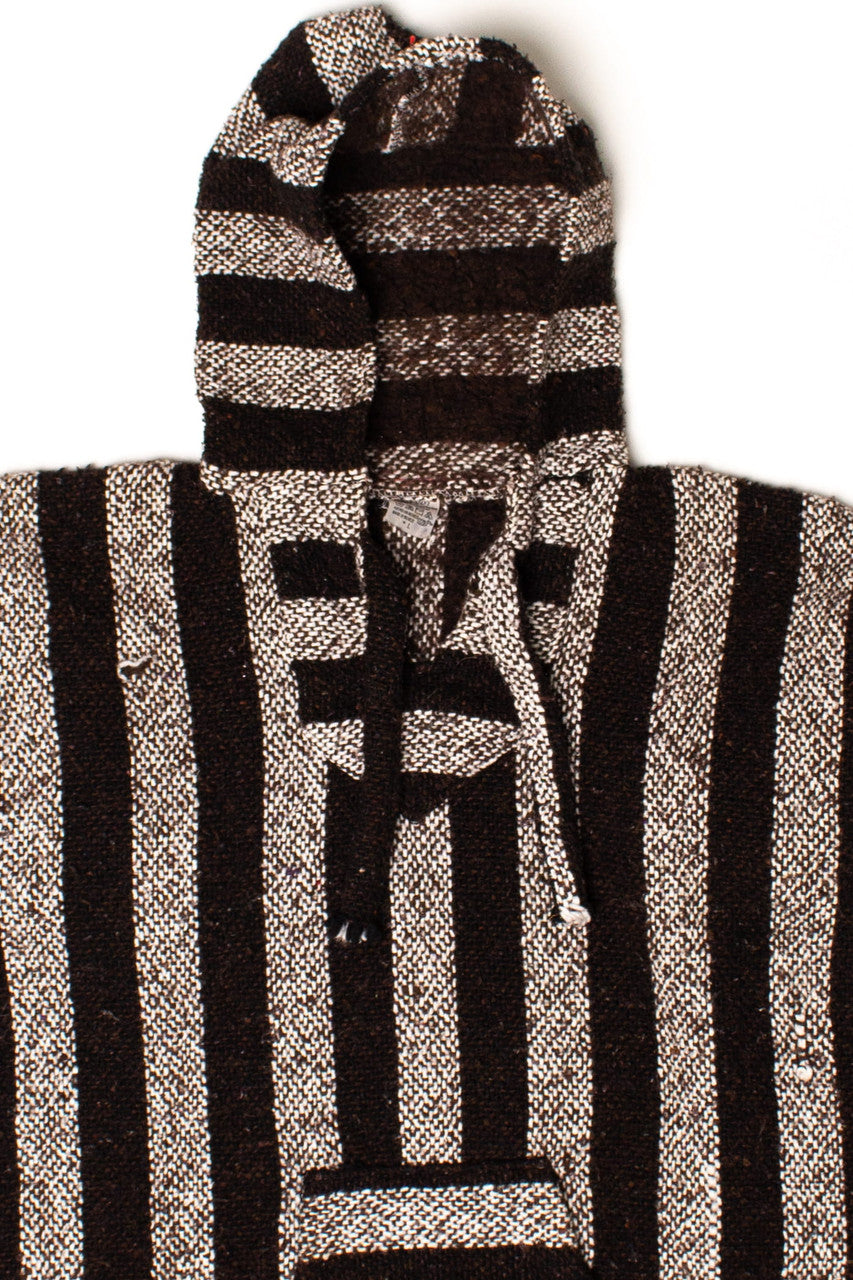 Vintage Brown Striped Baja Hoodie 1