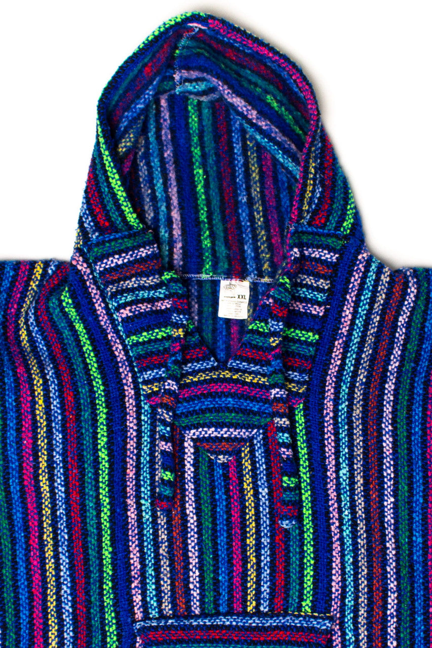 Vintage Blue Rainbow Baja Hoodie