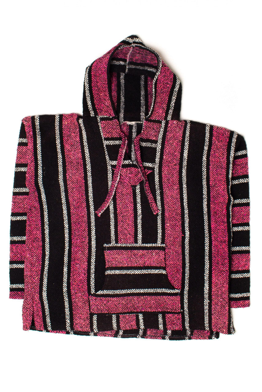 Vintage Magenta & Black Baja Hoodie