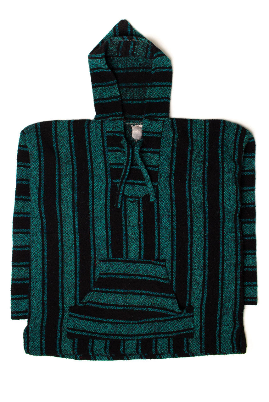 Vintage Emerald & Black Baja Hoodie