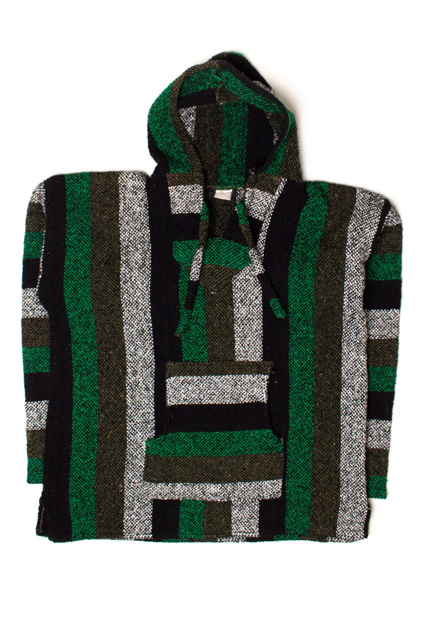 Vintage Green & Black Baja Hoodie