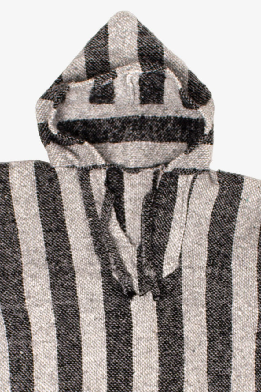 Vintage Gray Striped Baja Hoodie