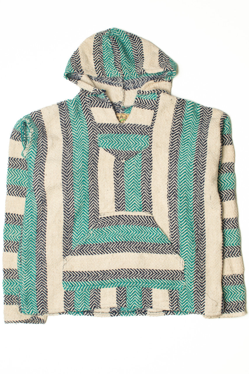 Cream & Teal Baja Joe Baja Hoodie 2800