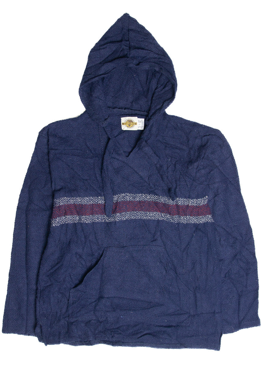 Recycled Navy And Red Stripe Baja Hoodie