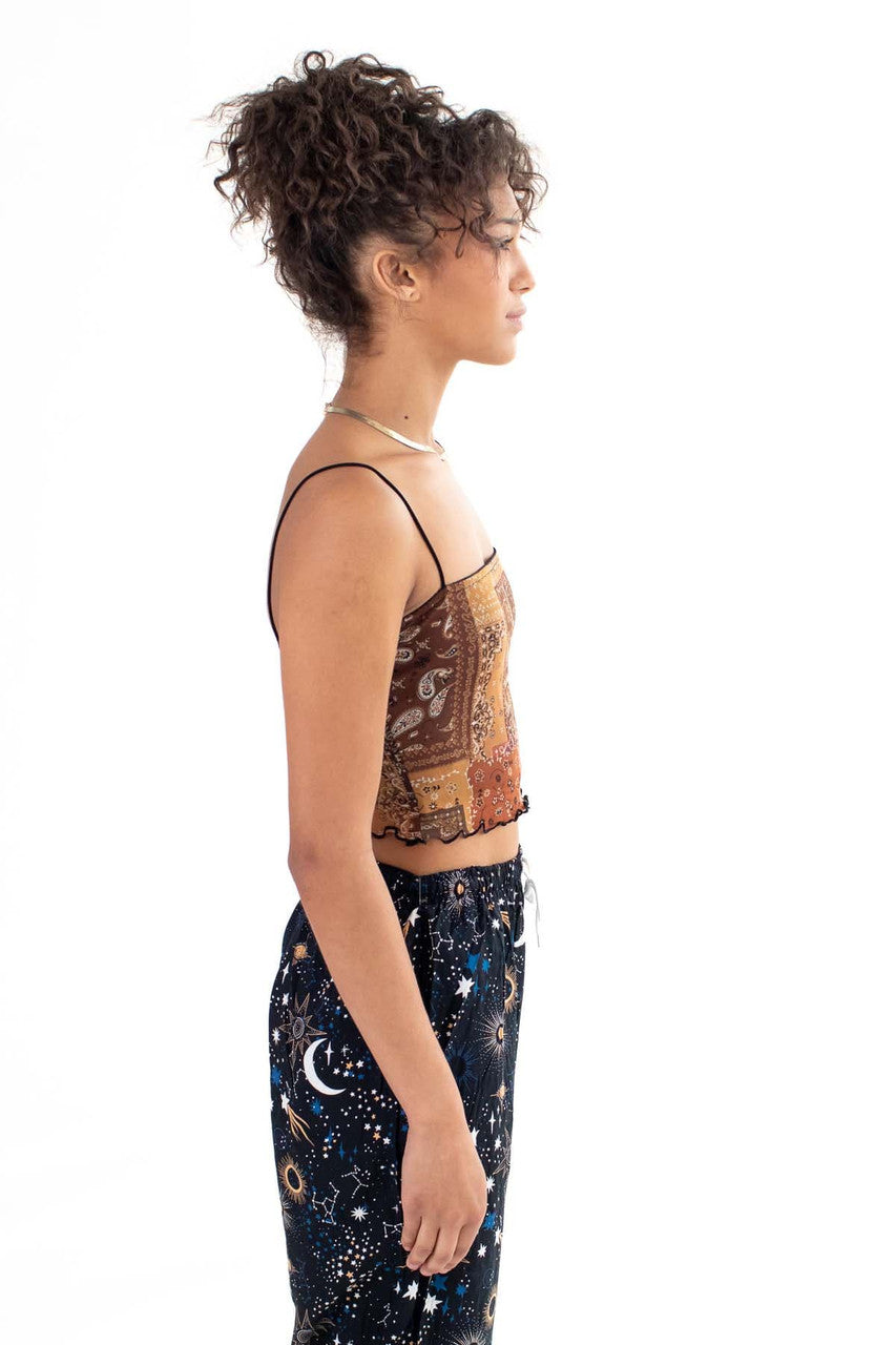 Bandana Patchwork Mesh Lined Cami