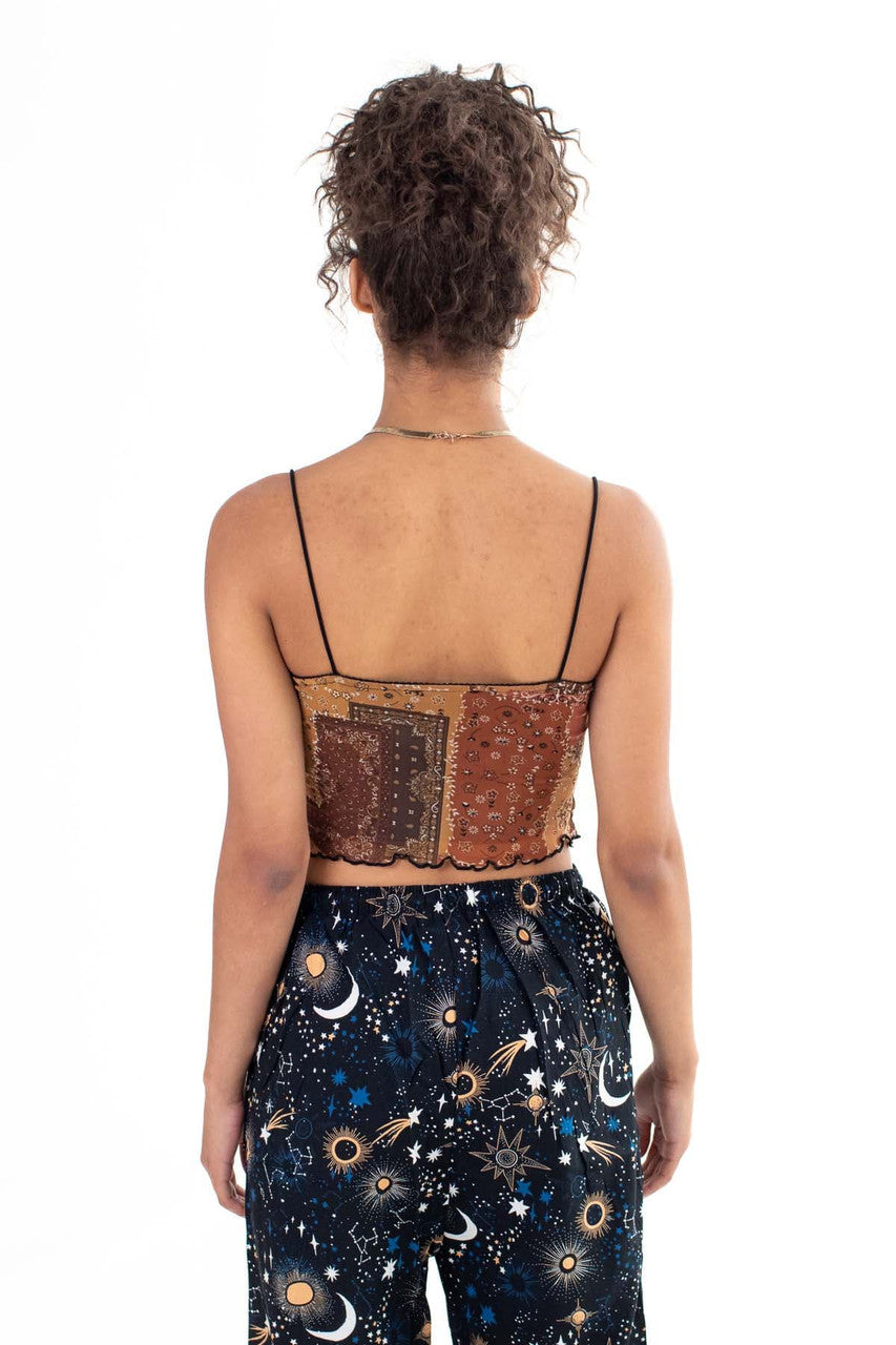 Bandana Patchwork Mesh Lined Cami