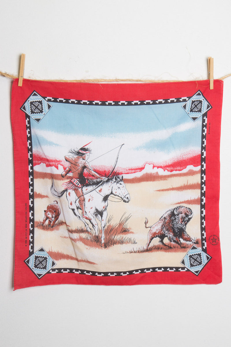 Hand Printed Bison Bandana main image 1