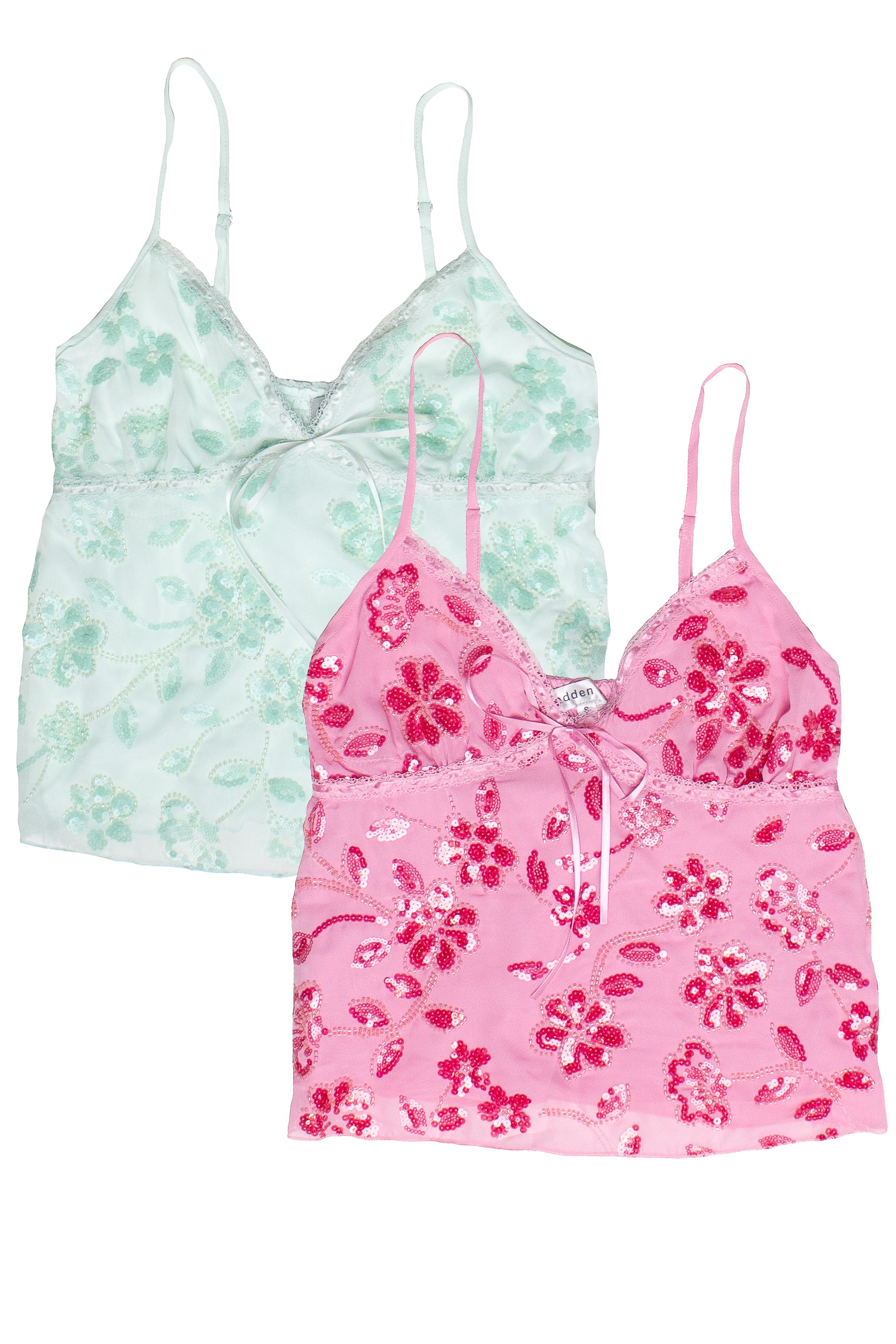 Flower Sequin Beaded Babydoll Tops