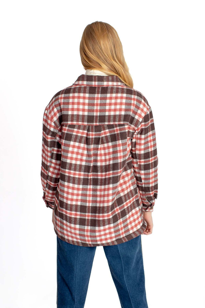 Beetroot Heavy Plaid Jacket