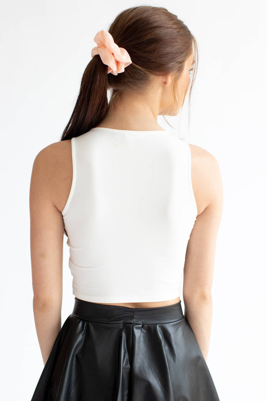 Black & White Wave Cropped Tank