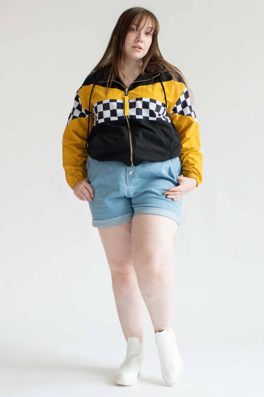 Black & Yellow Horizontal Racing Windbreaker