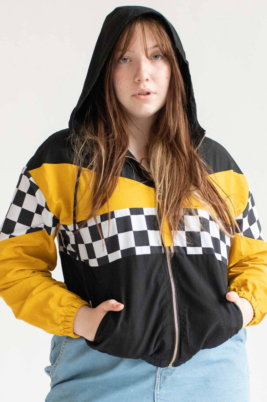 Black & Yellow Horizontal Racing Windbreaker