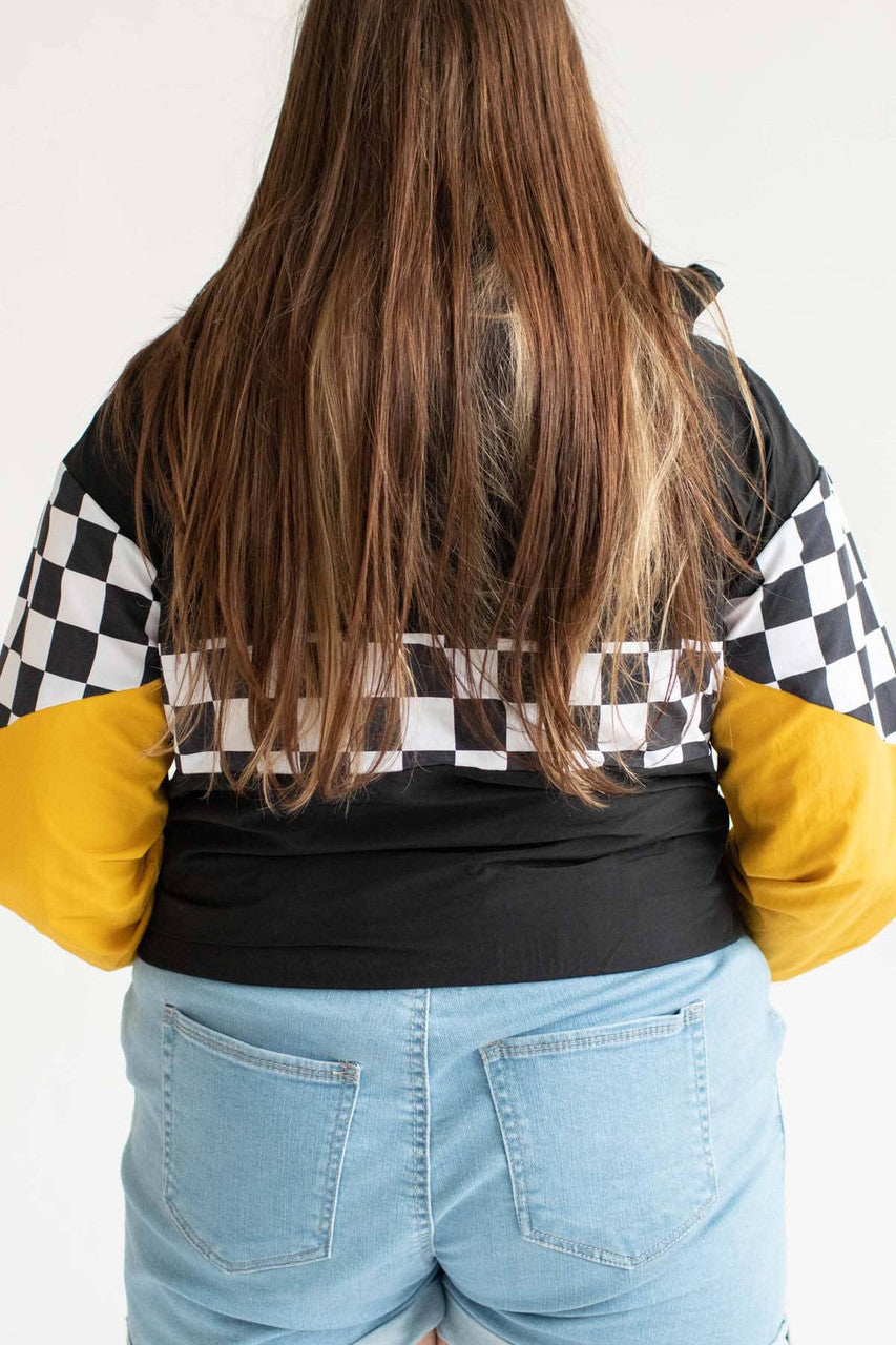 Black & Yellow Horizontal Racing Windbreaker