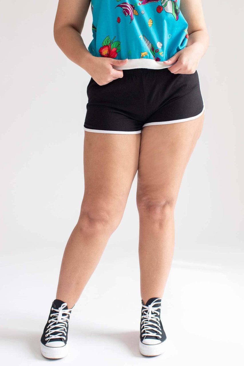 Black Athletic Dolphin Shorts (Extended Sizes)