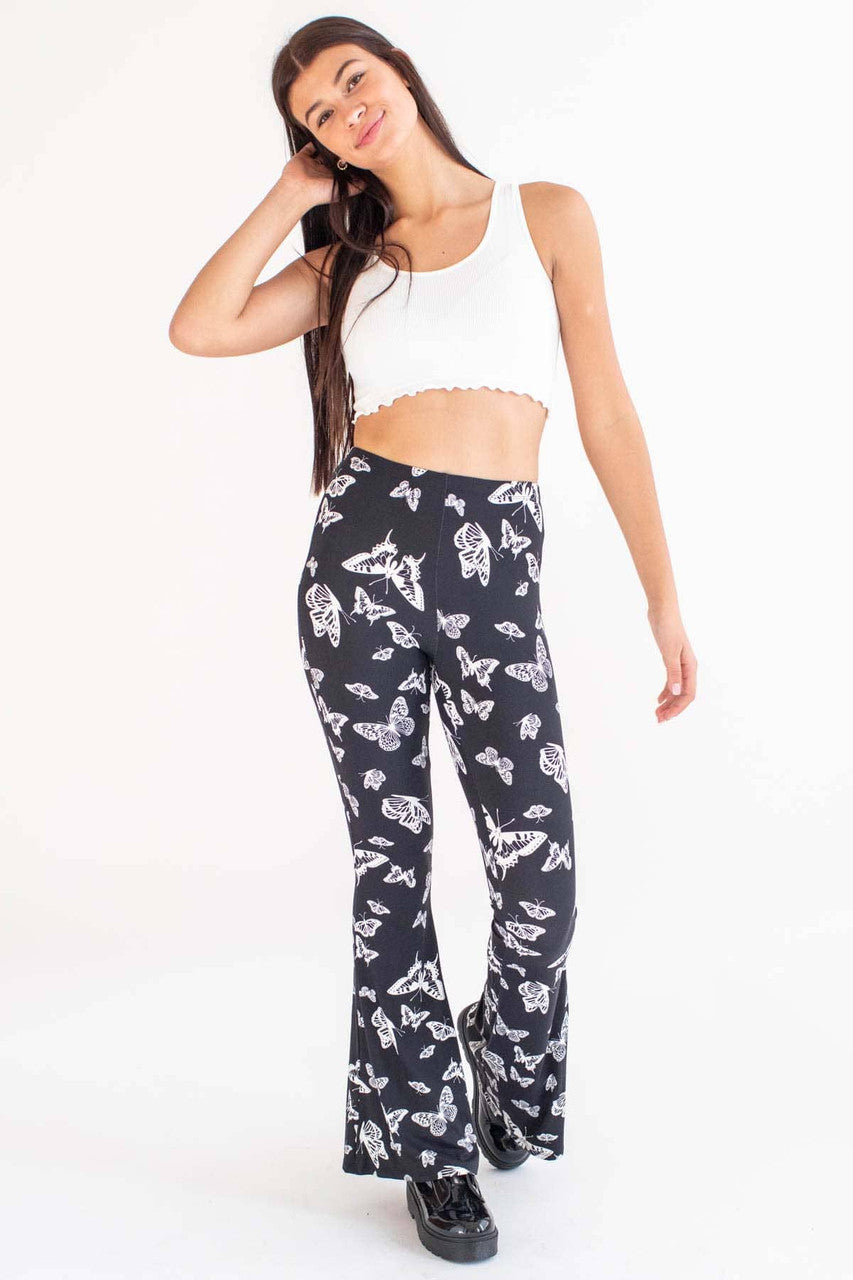 Black Butterfly Bell Bottoms
